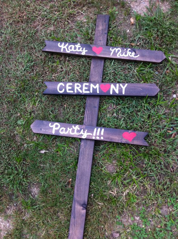 Direction Sign! : wedding signage rustic ceremony diy reception IMG 1162
