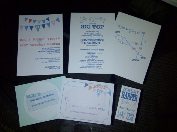 What is included on a Circus Themed Wedding invite