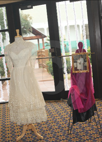 Would you wear your mom's dress to avoid her hurt feelings? :  wedding alter mom wedding dress old dated vintage sleeves Moms Dress