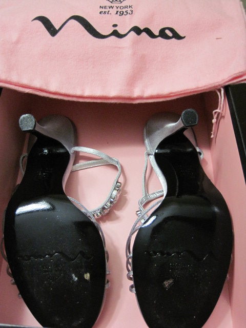 Nina Silver Size 7 1/2 Gorgeous Shoes w/ Bling! : wedding bling silver Wedding And Honeymoon 3404