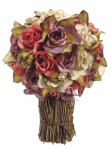 rustic romantic centerpieces wedding brown green pink purple white ivory 