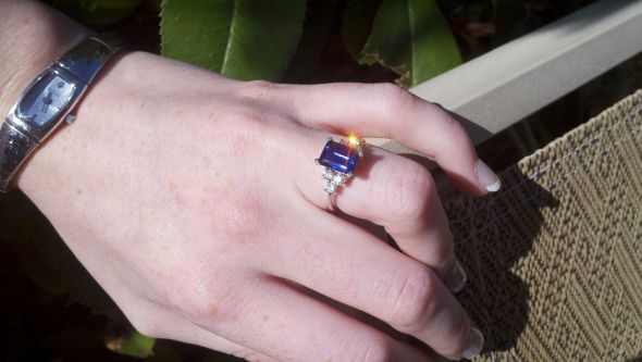 Sapphire E-rings - Please Post 'em! : wedding sapphire engagement ring engagement ring nontraditional rings Sun Glinting Pic
