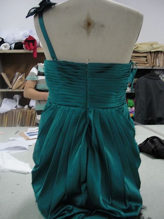 The dresses are done....YAYYYYYYYYYYYYYYYYY :  wedding teal dresses bridesmaids Dress 3 Back