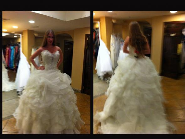 Tried on Allure Couture wedding dress allure couture white sparkle poof