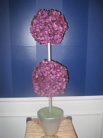 My wedding colors are eggplant and gray I made this mock centerpiece and I 
