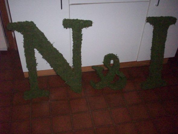 My DIY projects!! :  wedding vintage diy frames moss monogram cake stands plates 101 4191