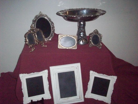 My DIY projects!! :  wedding vintage diy frames moss monogram cake stands plates 101 4208