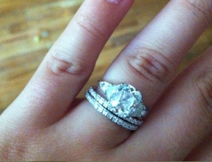 Does anyone wear two bands UNDER their e-ring? :  wedding ring engagement ring two bands wedding band Screen Shot 2011 09 18 At 3.23.13 PM