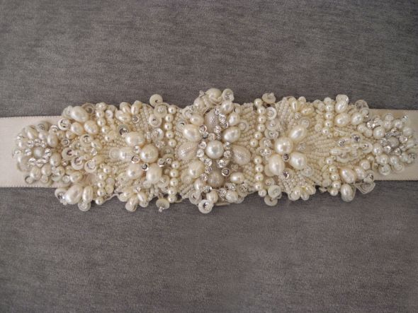 Lazaro Bridal Sash/ Belt Sanctuary Golf Course Wedding | The Bridal Collection Real Bride main image 2