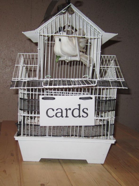 FS White Birdcage Cardholder wedding card holder black white birdcage 