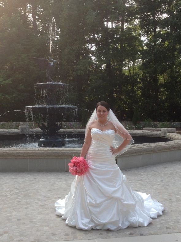 bridal portrait 1 :  wedding bouquet dress flowers inspiration ivory shoes white Bridal Pics 008