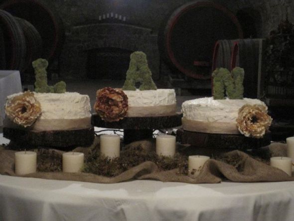 Rustic Wood Slab Cake Stands wedding wood round decor outdoor vintage 