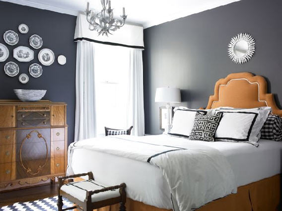 what color paint for our livingroom wedding Grey Bedroom With Orange