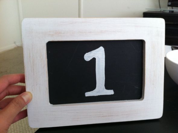 White chalkboard frame table numbers wedding chalkboard frame table