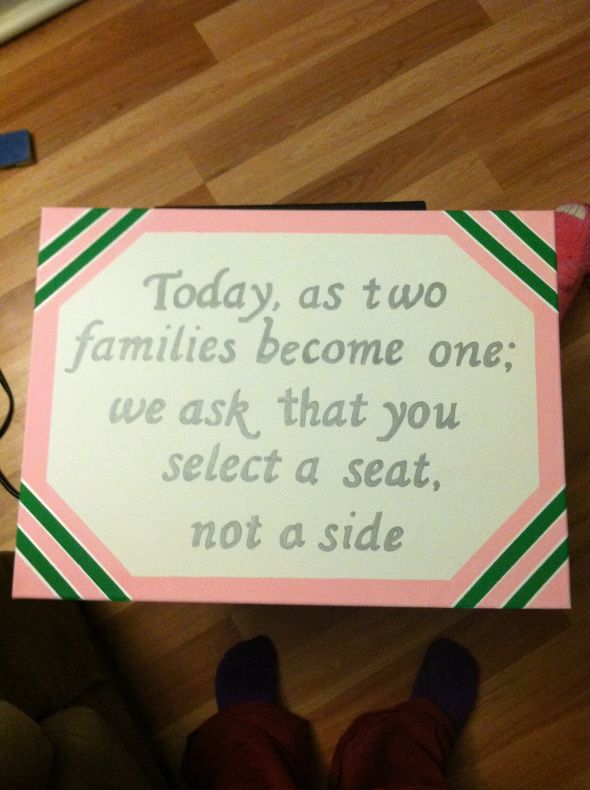 DIY ceremony seating sign
