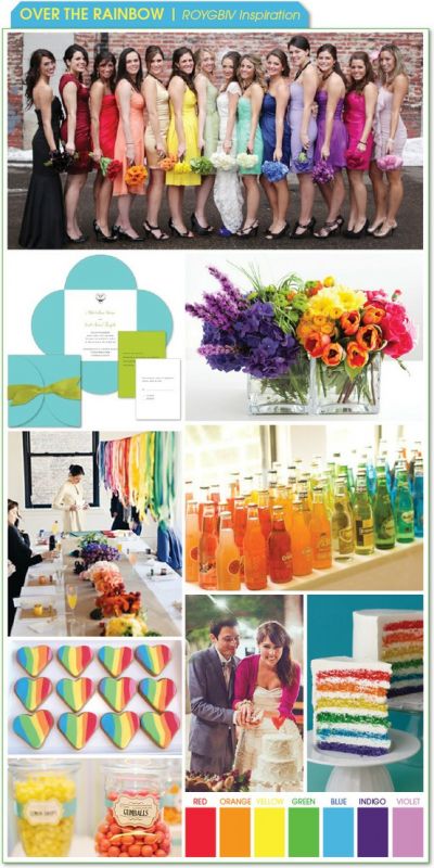 Rainbow wedding theme Inspiration needed please, Kept Elegant :  wedding rainbow theme wedding bridesmaid dresses dress cake shoes bouquet ideas inspiration 248331366922480008 EXrBmOxm C