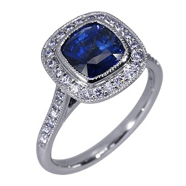 Sapphire Halo Ring