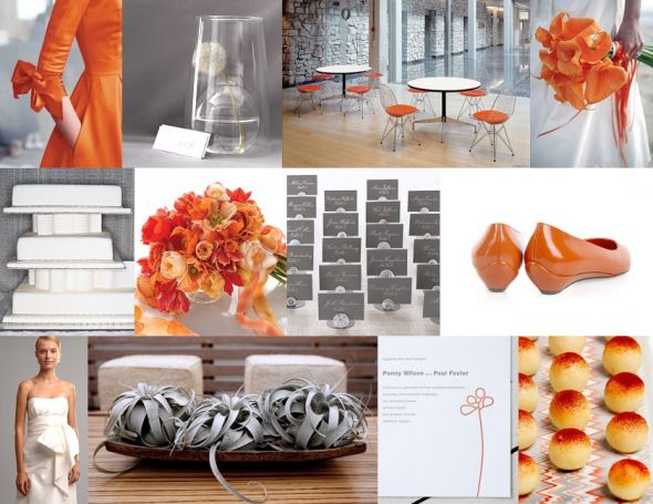 Need suggestions for wedding colors!!! : wedding color pinkgrey orange Orange Gray Modern Wedding