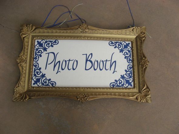 Photobooth Wall :  wedding photobooth printer navy white diy reception Photobooth Sign