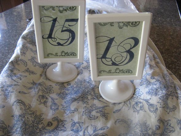  Blue and Green wedding tolsby frames table numbers navy green