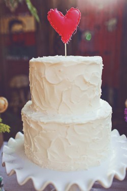 Post Your Buttercream Frosted Cakes! (Inspiration pics also welcome) :  wedding cake wedding buttercream purple DIY Heart Cake Topper 250x375