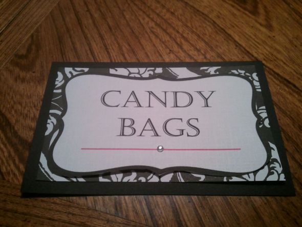 Candy bag sign for the candy buffet Signs 