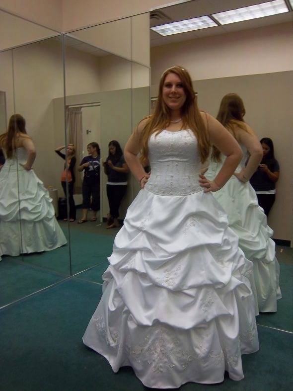 Size 12/14 (street size) brides: Post your dress pics! :  wedding wedding dress size 12 size 14 hourglass petite photos pictures pics ball gown 1 a line 1 1234