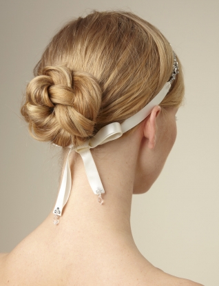 Bridal Ribbon Head Wrap from the Limited NEW : wedding head wrap headband head band Headwrap Back