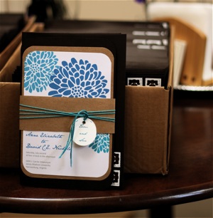 diy chocolate brown and flower invites!