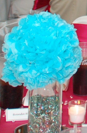  fuschia tiffany blue centerpieces flower petals wedding DSC 2077