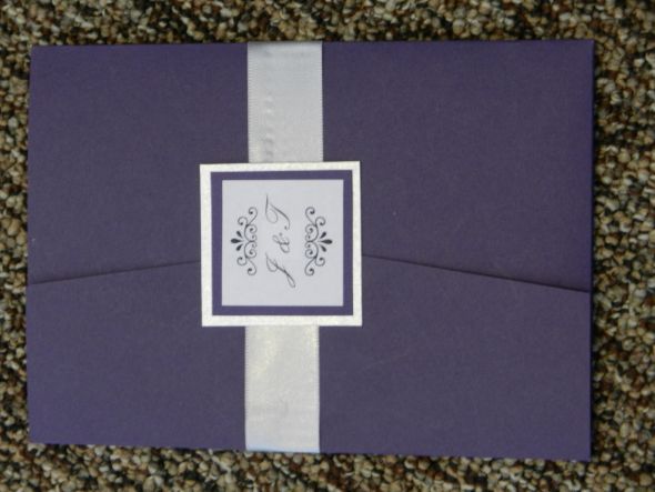 DIY Pocketfolds- Mock up complete! :  wedding purple silver diy invitation pocketfold DSCN1078