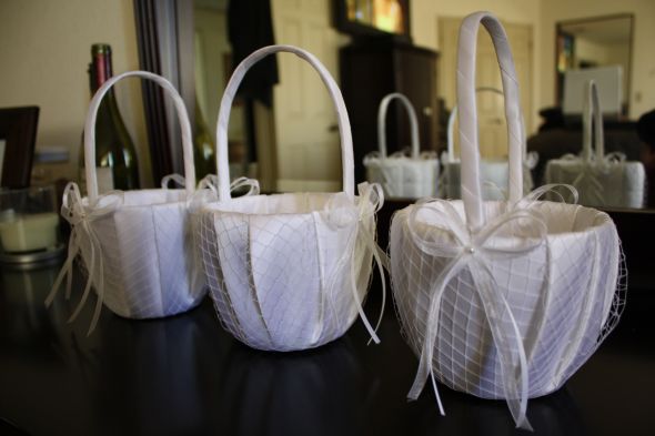 Flower girl baskets :  wedding flower girl flower girl basket white ceremony flowers IMG 6124