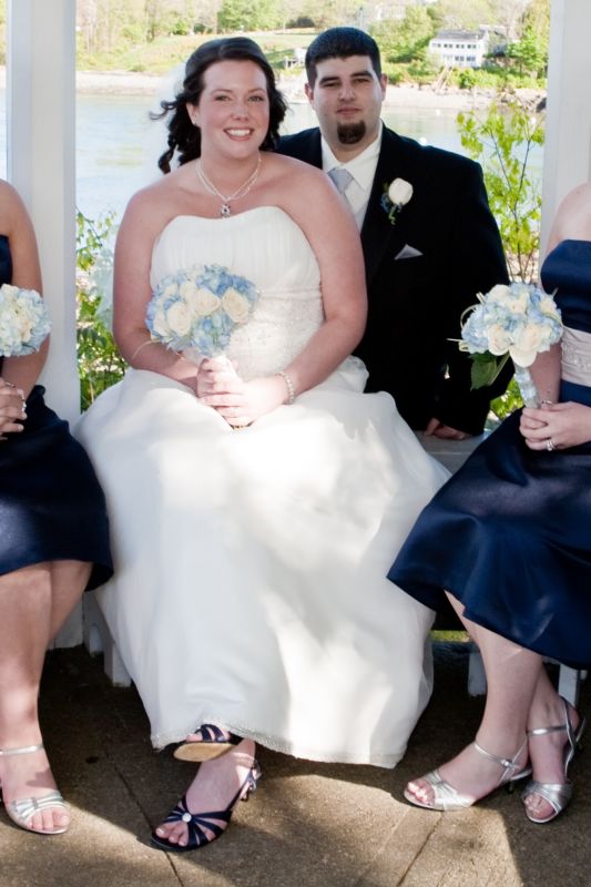 Show me pictures of your blue shoes with your wedding dress! :  wedding blue shoes ivory dress inspiration pictures sapphire horizon royal blue cobalt Blueshoes2