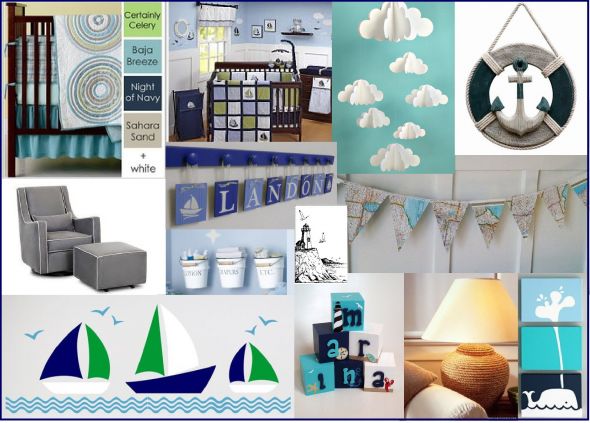  accents of navy blue white and light blue for a nautical ocean theme