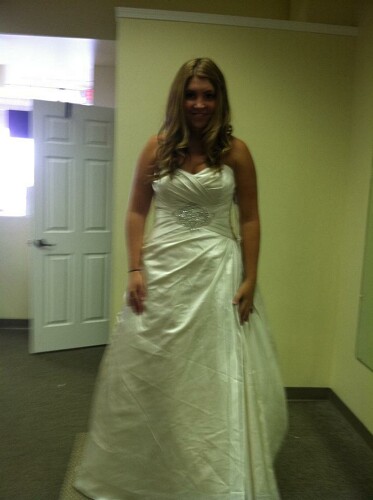 Had my 2nd fitting... and she fits!  (pics) :  wedding maggie sottero christina fitting alterations Front