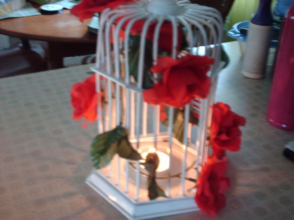 What are your ideas Birdcage or Candles wedding black red white 