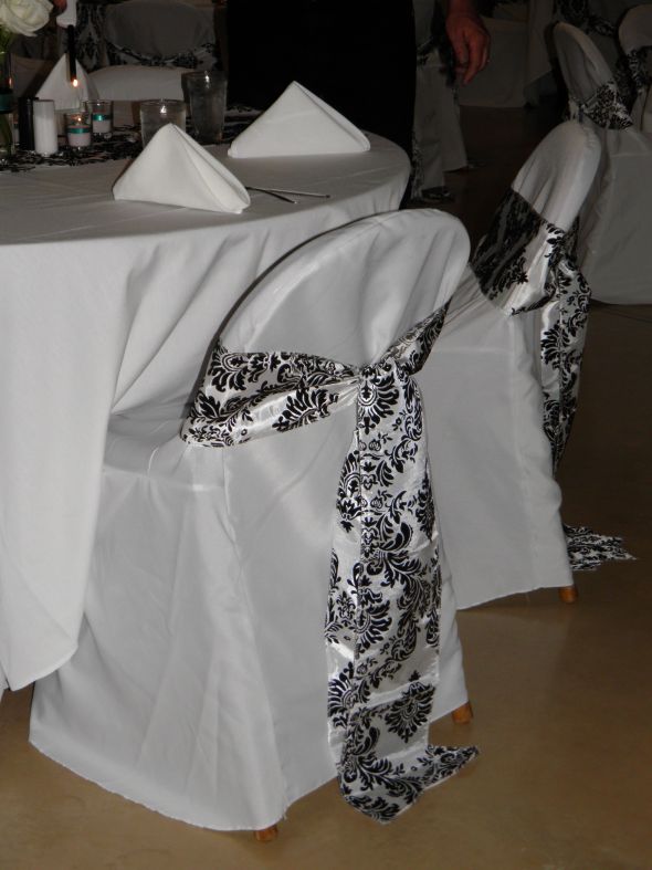 85 Damask Chair Sashes wedding damask chair sashes white black reception