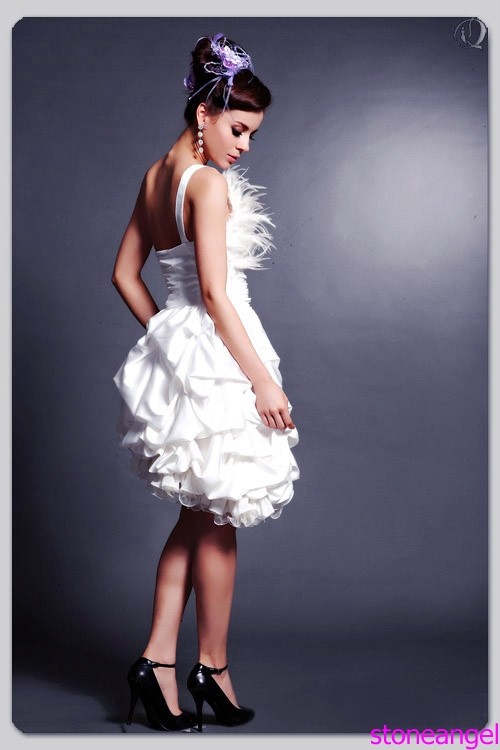 feather wedding dresses