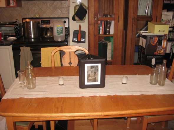 Vintage Hemstitch Table Runners & Antique Bottles, Vases, Etc! :  wedding table runners decor vintage vases flowers white ivory inspiration ceremony diy reception IMG 4231