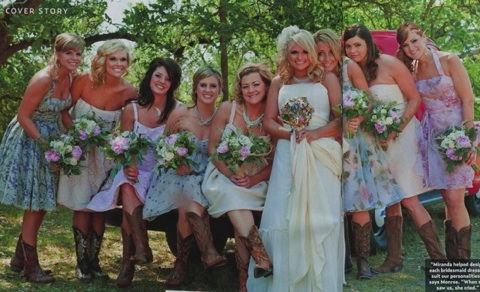 Printed bridesmaids dresses : wedding Miranda B