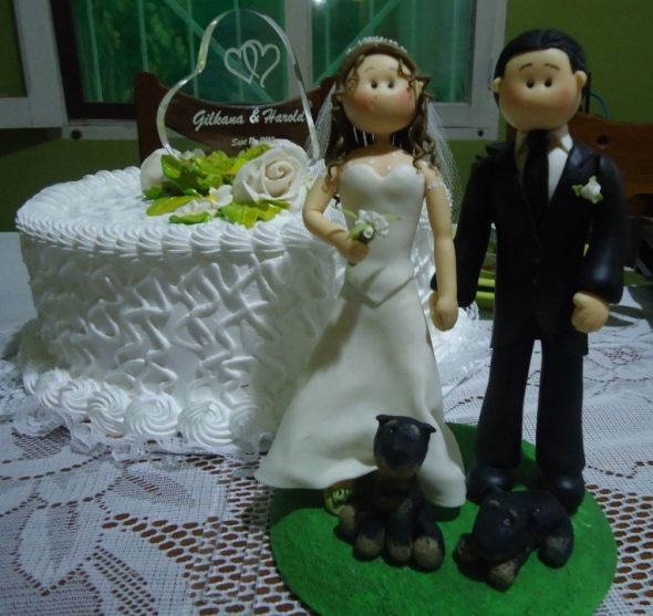 First anniversary cake wedding cake topper rotties green shoes acrylic 