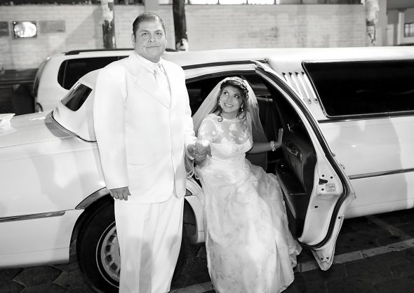 Arriving to the church with my dad..