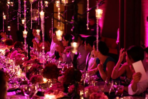 Show Me Your Long Table Reception Set-Up and Decor! :  wedding decor rhode island ocean Table At Night