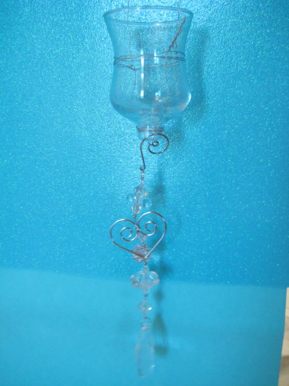Tree Centerpieces!! :  wedding centerpieces votive hanging tealight crystal tree IMG 0342