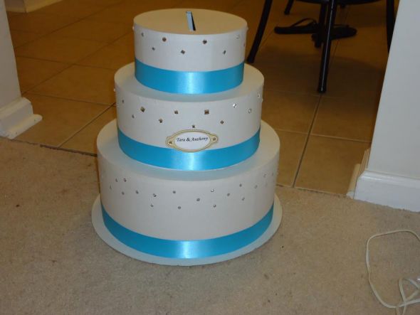 NEED MALIBU BLUE TANERGINE ORANGE DB'S COLORS wedding Teal Cake Box