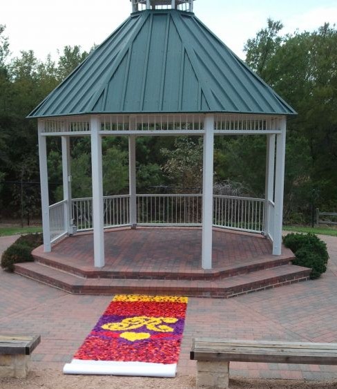 My DIY Rose Petal Aisle Runner :  wedding diy aisle runner orange purple red yellow ceremony diy 2011 09 22 14.54.47