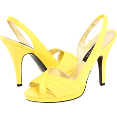 What shoes go with this dress? Yellow and Grey wedding!! Yellow pumps? :  wedding bridesmaids yellow and grey dress shoes pumps mustard yellow gray wedding colors dress shoes Yellowsatinslingback