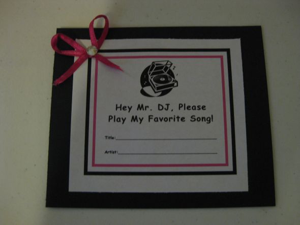 Diy Dj Song Request Cards Wedding Dj Song Request Black Pink White Diy