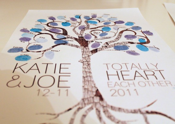 Puzzle or Fingerprint Tree Guestbook :  wedding guestbook puzzle tree fingerprints paper Fingerprint Lovefromthethumb
