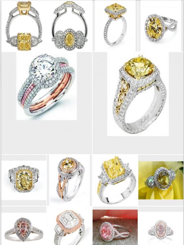 My Two Tone Ring Inspiration :  wedding ring yellow pink non tradional cintrine sapphire engagement Ringporn1